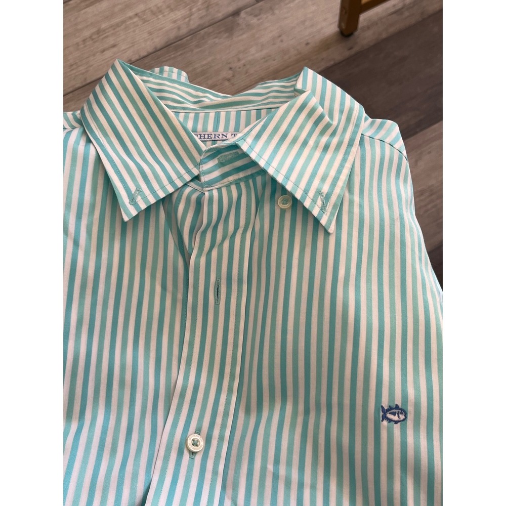 Southern‎ Tide Mens Striped Button Down Shirt Blue White Preppy Coastal